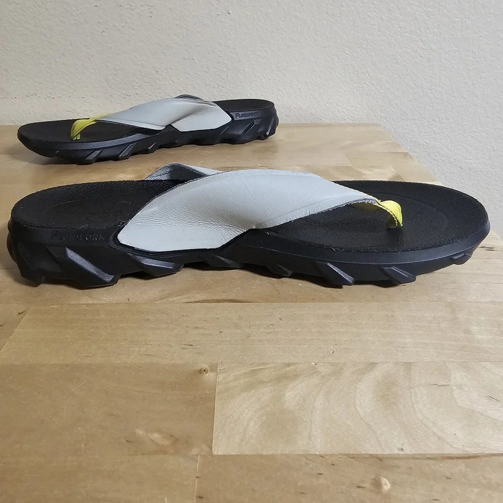 Men's Ecco MX Flipsider Flip Flop Sandals EUR 36 US 2-2.5 Grey And Yellow Upper‎